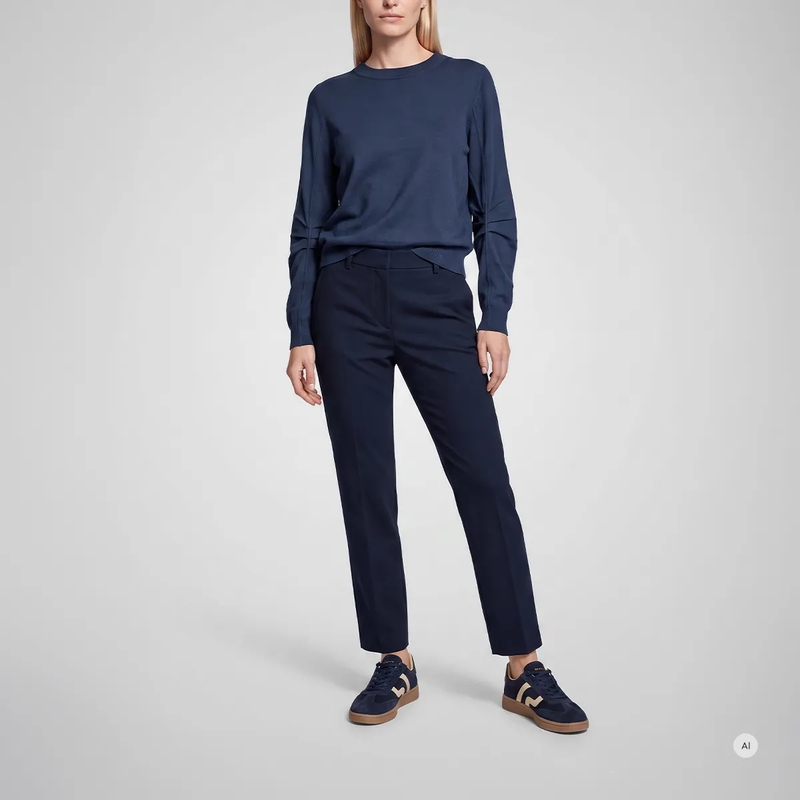 Marc Aurel  Pullover- Faltendetail am Ärmel- Rippen-Abschlü blau(Image 2)