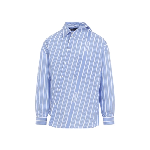 Jacquemus Hemden Blue Silk La Chemise Cuadro Shirt Blue