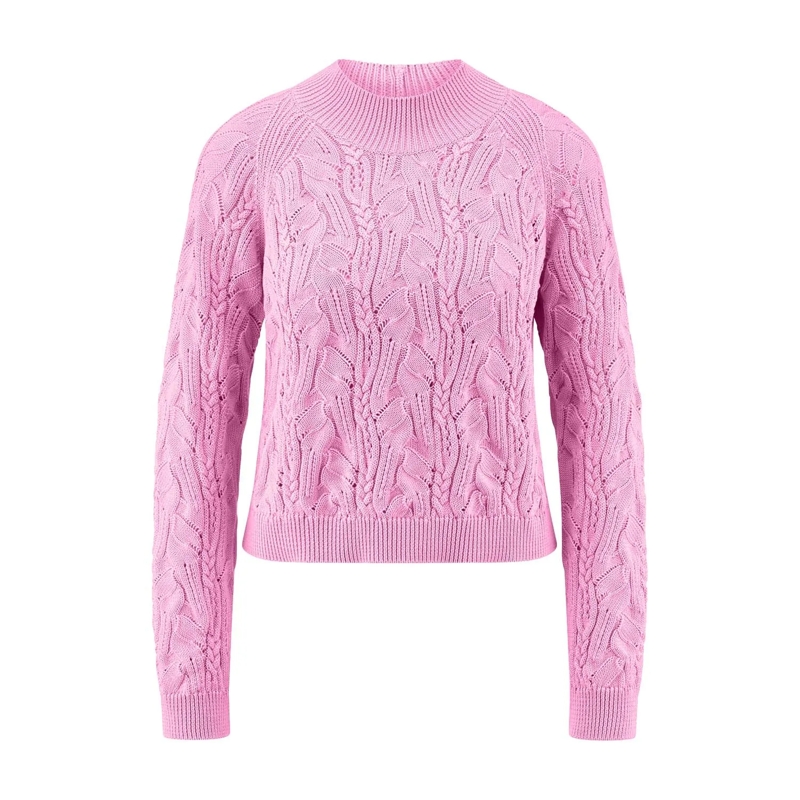 Riani Pull Pullover mit Zopfstrick pink