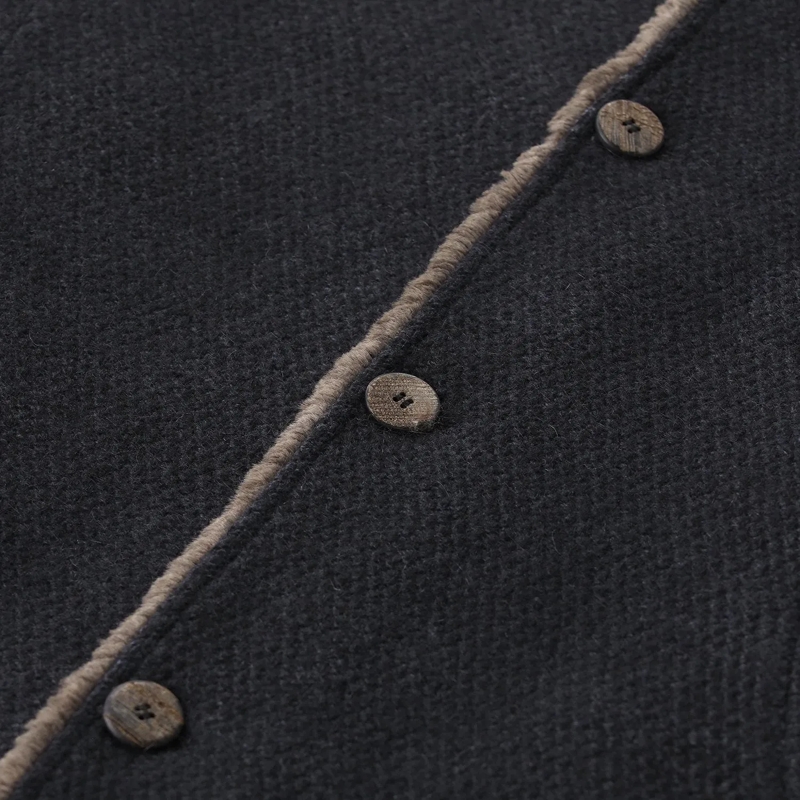 GMS-75 Wollen jas Wollmantel mit Pelzfutter blau(Image 4)