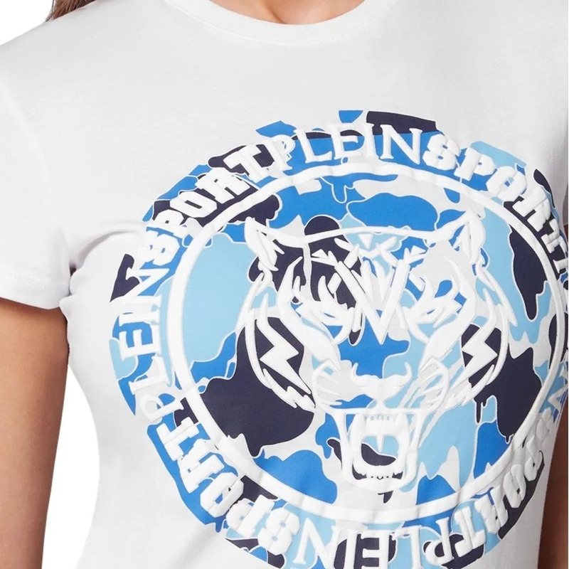 Plein Sport T-Shirt T-Shirt Slim Fit Carbon Tiger weiss(Image 5)