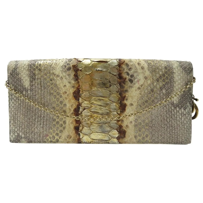 Christian Dior Clutch CHRISTIAN DIOR PYTHONLEDER GOLD CLUTCH TASCHEN gold
