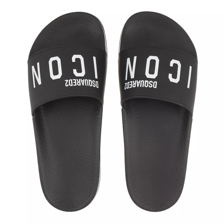 Dsquared2 Logo Print Slides Black Claquette