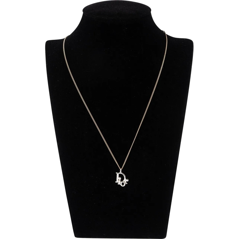 Christian Dior Mittellange Halskette Christian Dior Silver Tone Necklace silber