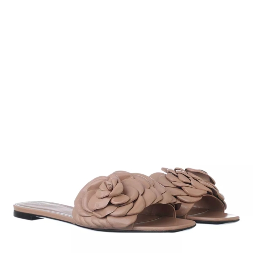 Valentino Garavani Rose Slide Sandal Leather Rose Cannelle Slipper