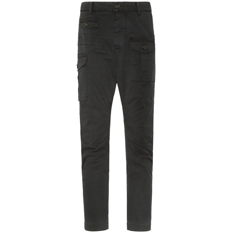 Dsquared2 Anzugshose Tapered Black Pants With Multiple Pockets Black
