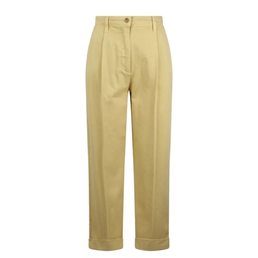 Etro Cropped Chino Trousers Yellow 