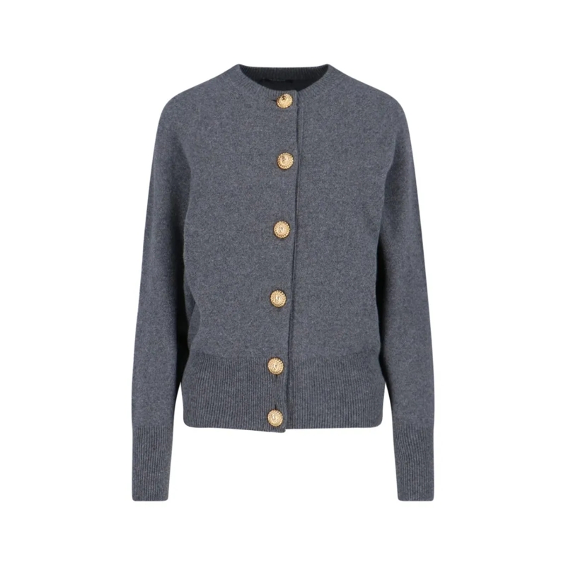 Balmain Trui Cashmere Blend Cardigan – Grey Grey