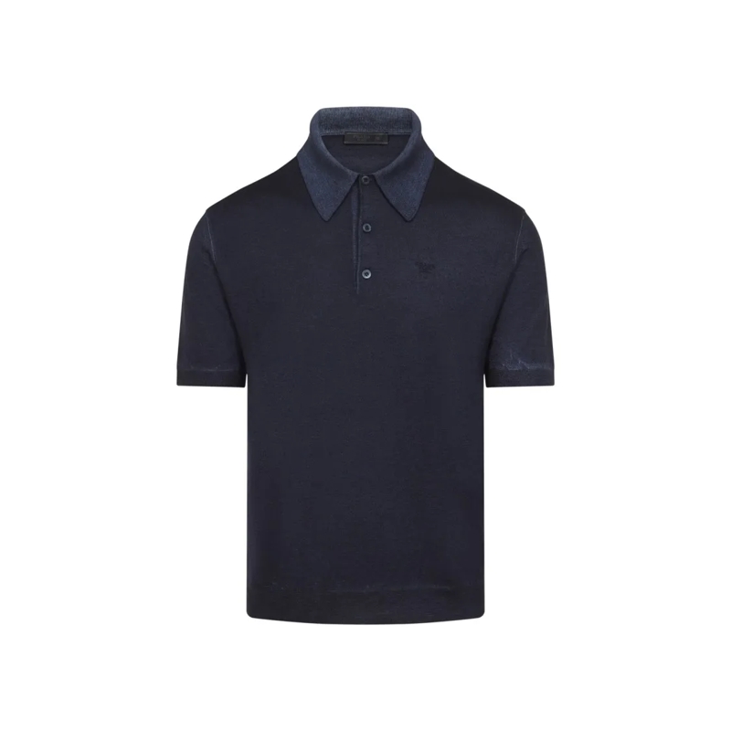 Prada Polo shirt Refined Blue Cashmere Polo T-Shirt Blue
