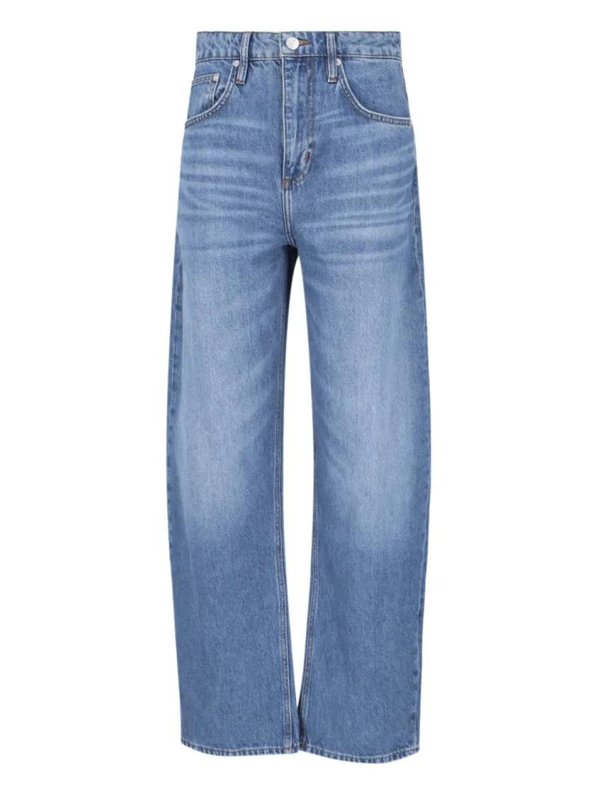 Thumbnail - FRAME - High-Waisted Straight-Leg Jeans - Größe 31 - blau