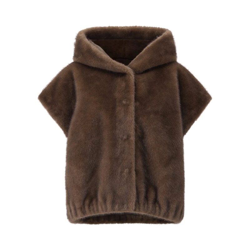 STUDIO AR Blazer Wendeweste Olena aus Faux Fur Braun