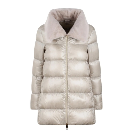 Herno Veste de transition Eco-Fur Collar Down Jacket Neutrals