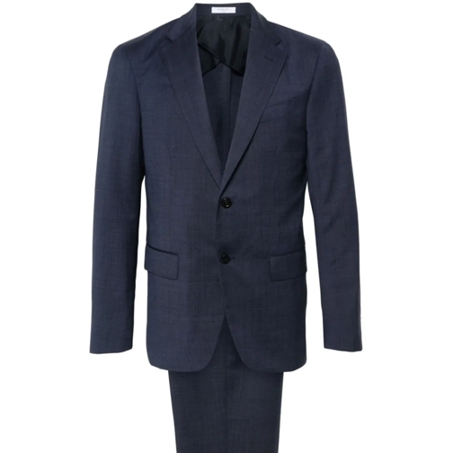 Boglioli Anzugkombinationen Midnight Blue Wool Dress Suit Blue