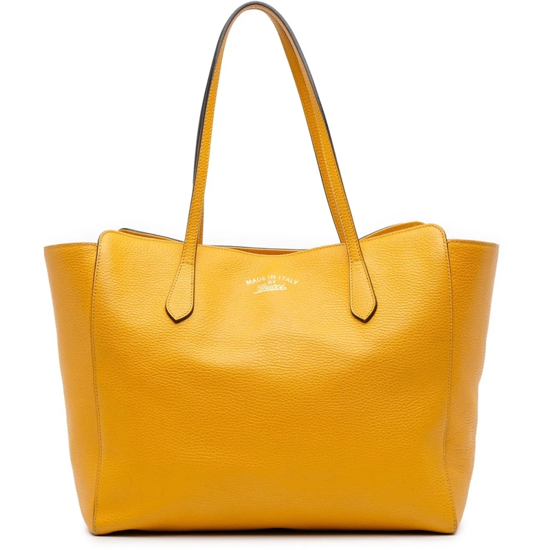 Gucci Shopper Medium Leather Swing Tote gelb