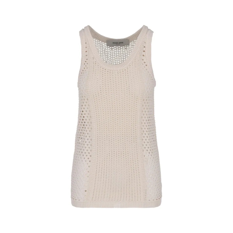 Golden Goose Chemisier Crisp White Top With Classic Silhouette And Smooth Neutrals