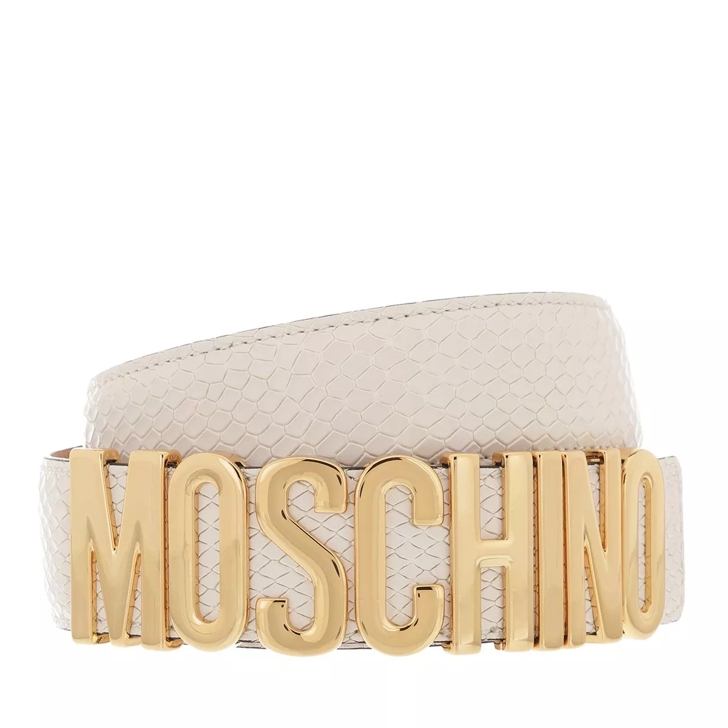 Moschino Cintura Bianco Leather Belt