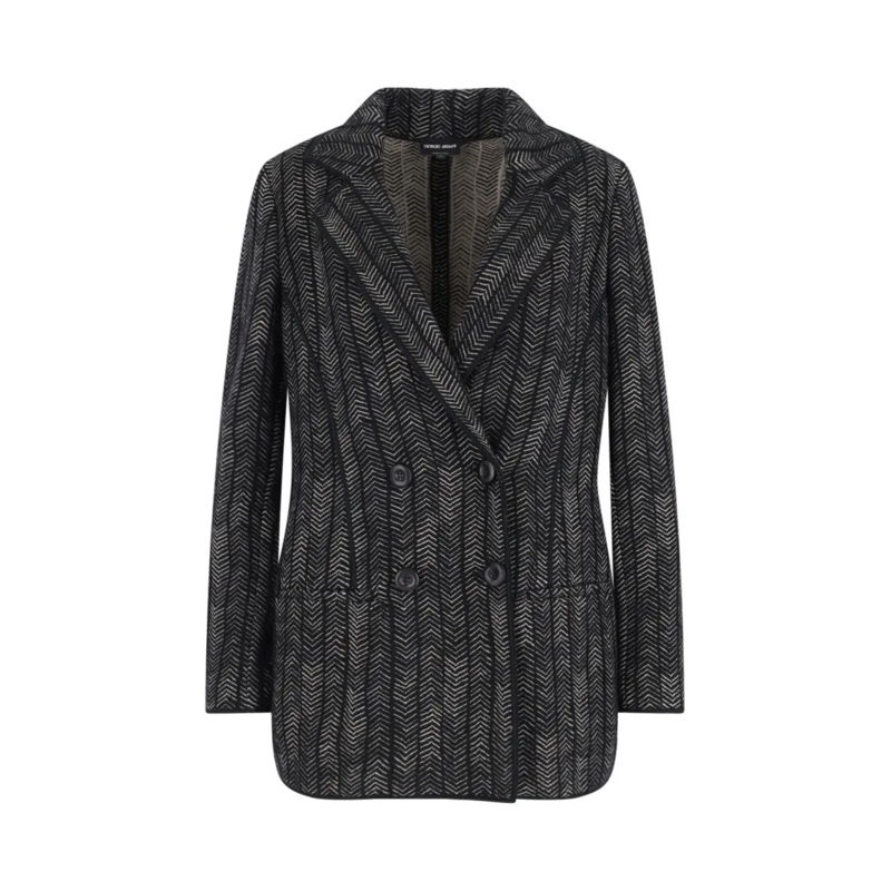 Giorgio Armani Blazer Double-Breasted Cashmere And Viscose Blazer Black