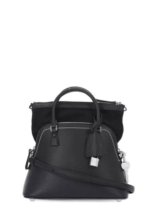 Maison Margiela Shopper - Black Pebbled Leather Shoulder Bag - Gr. unisize - in Schwarz - für Damen