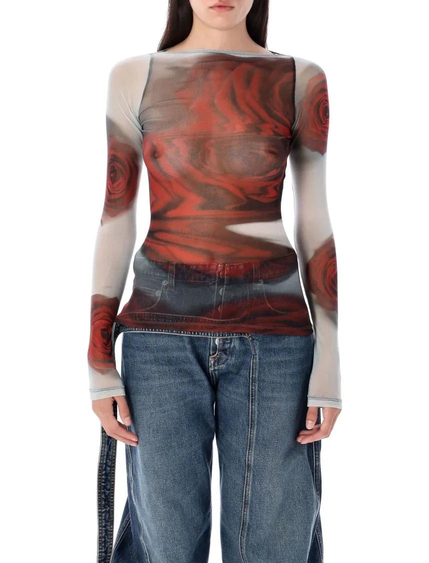 JEAN PAUL GAULTIER THE BLURRY ROSES TOP