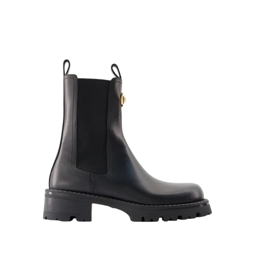 Versace Booties Ankle Boots - Leather - Black Black Stivale