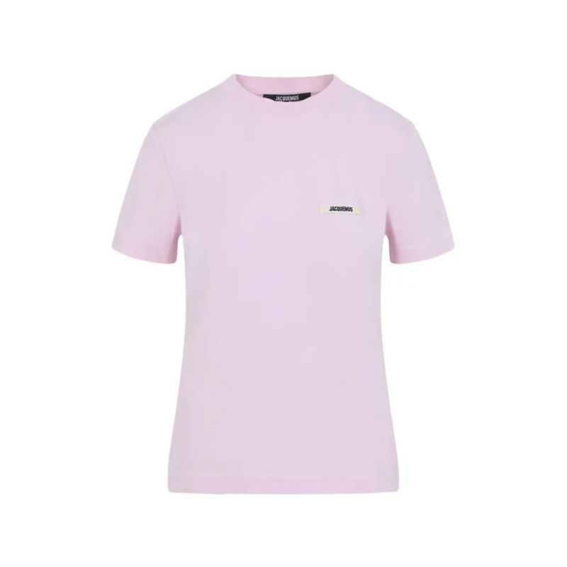 Jacquemus T-shirt Short-Sleeved Pink Top With Grosgrain Detail Pink