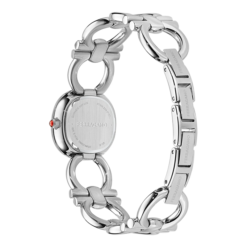 Salvatore Ferragamo Quarzuhr Analoge Quarzuhr Za-Double Gancini Jewel-F silber(Image 3)