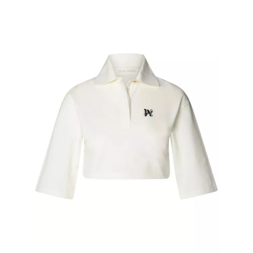 Palm Angels Monogram Crop Polo Shirt White 