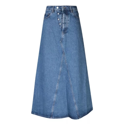 GANNI Jeans Overdyed Denim Skirt Blue