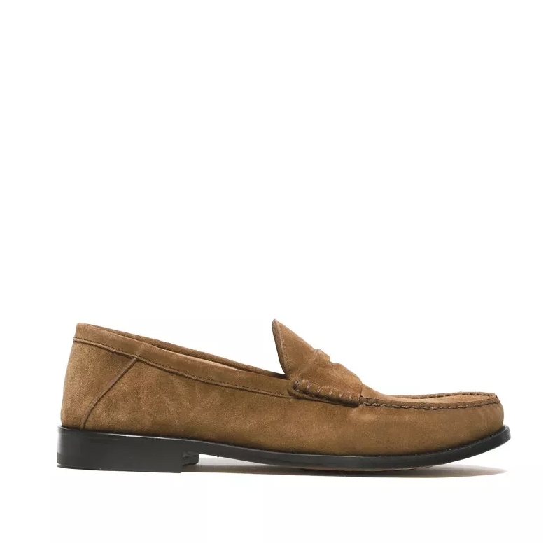 Rossano Bisconti Mocassin Cigar Brown Soft Suede Moccasin Brown