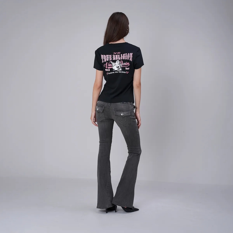 True Religion Jeans - Niedriger Bund- Reißverschluss- Verdrehte Inne anthrazit(Image 4)