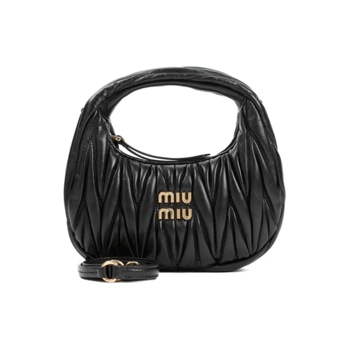 Miu Miu Nappa Lamb Leather Mini Bag Black Schultertasche