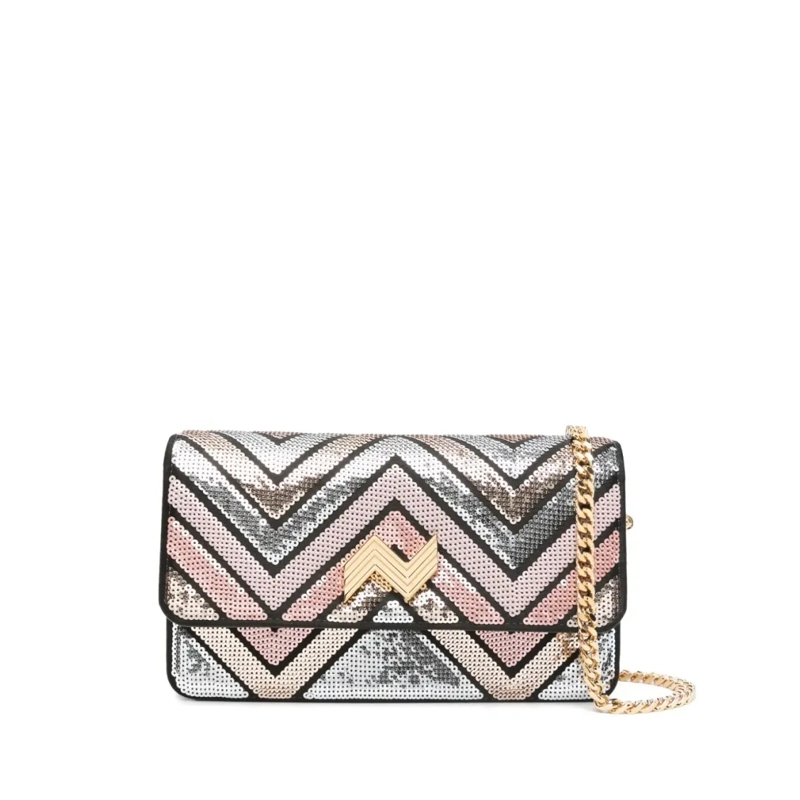 Missoni Schultertasche Textured Woven Missoni Bag With Intricate Zigzag M Grey