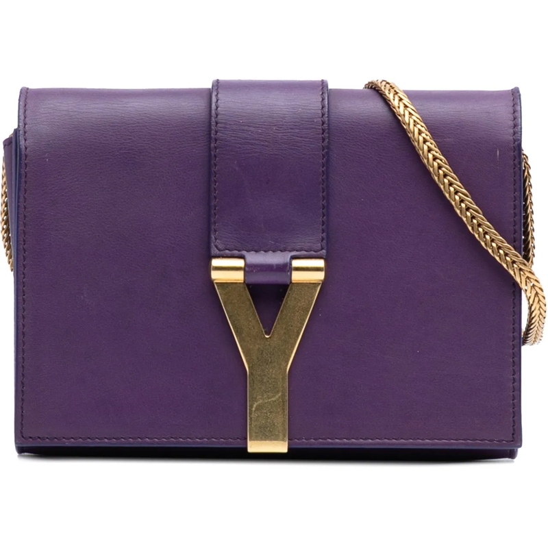 Saint Laurent Sac à bandoulière Mini Leather Chyc Ligne Crossbody lila