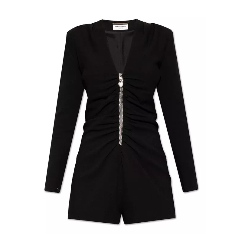 Saint Laurent Jumpsuit Long Sleeves Jumpsuit Black