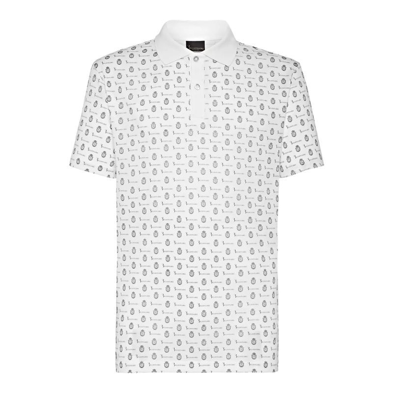 BILLIONAIRE Top Poloshirt Crest weiss