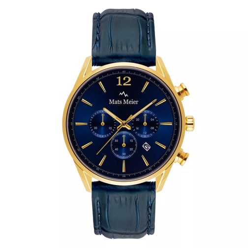 Mats Meier Mats Meier Grand Cornier Chrono Blauw Uhr MM00123 Gold farbend Chronograph
