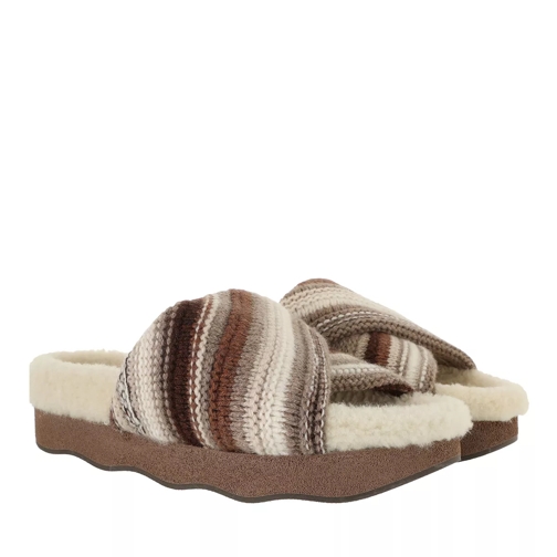 Chloé Flat Sandals Brown/Multi Slip-in skor
