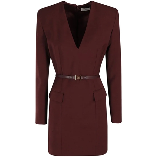 Elisabetta Franchi Mini-Kleider V-Neck Dress Burgundy