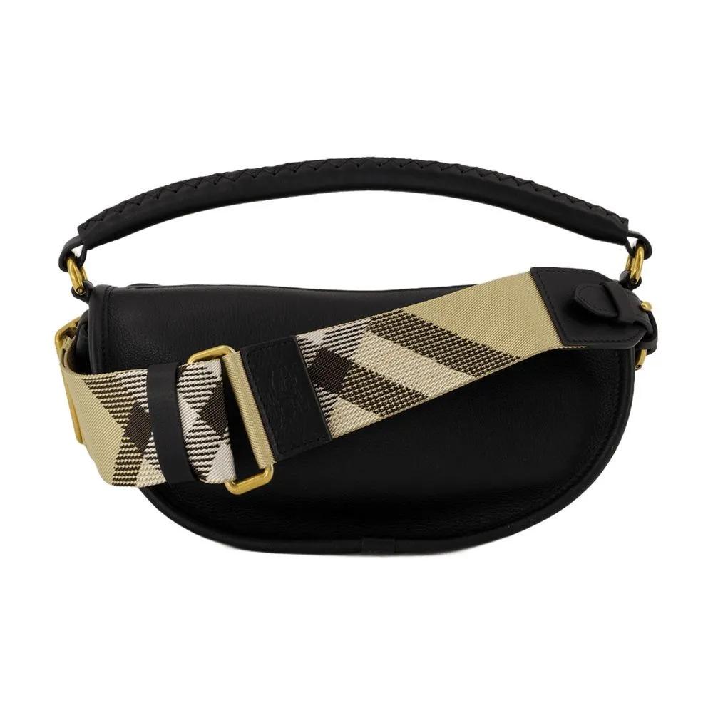 Burberry Hobo bags B-Clip Shoulder Bag Leather Black in zwart