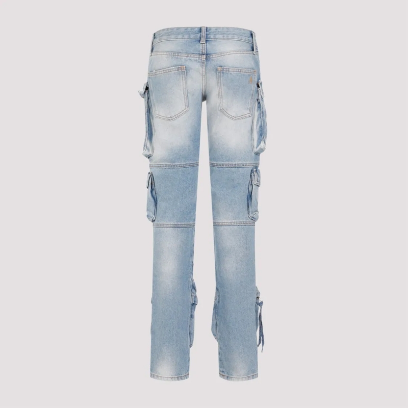 The Attico Jeans Sky Blue Essie Long Pants White