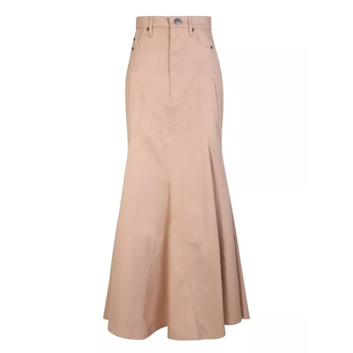 Burberry Flared High-Waisted Long Skirt Neutrals 