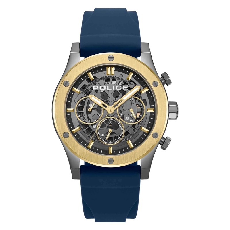 Police Automatikuhr Quarzuhr Knotty blau