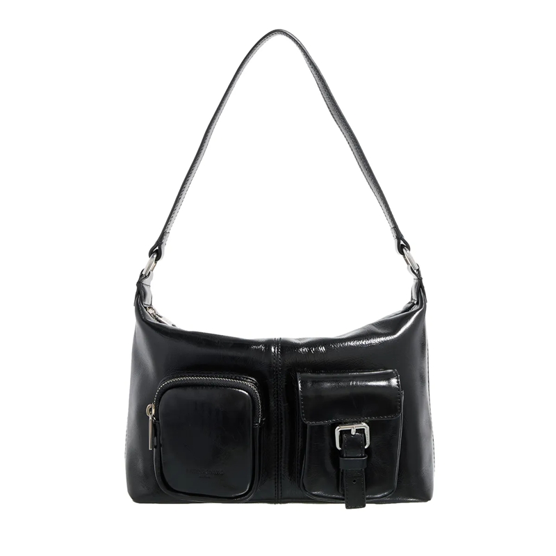 Liebeskind Berlin Hobo Bag Andrea Lack Distressed Black