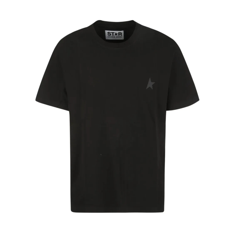 Golden Goose T-shirt Half-Sleeve Black Cotton T-Shirt With Star Emblem Black