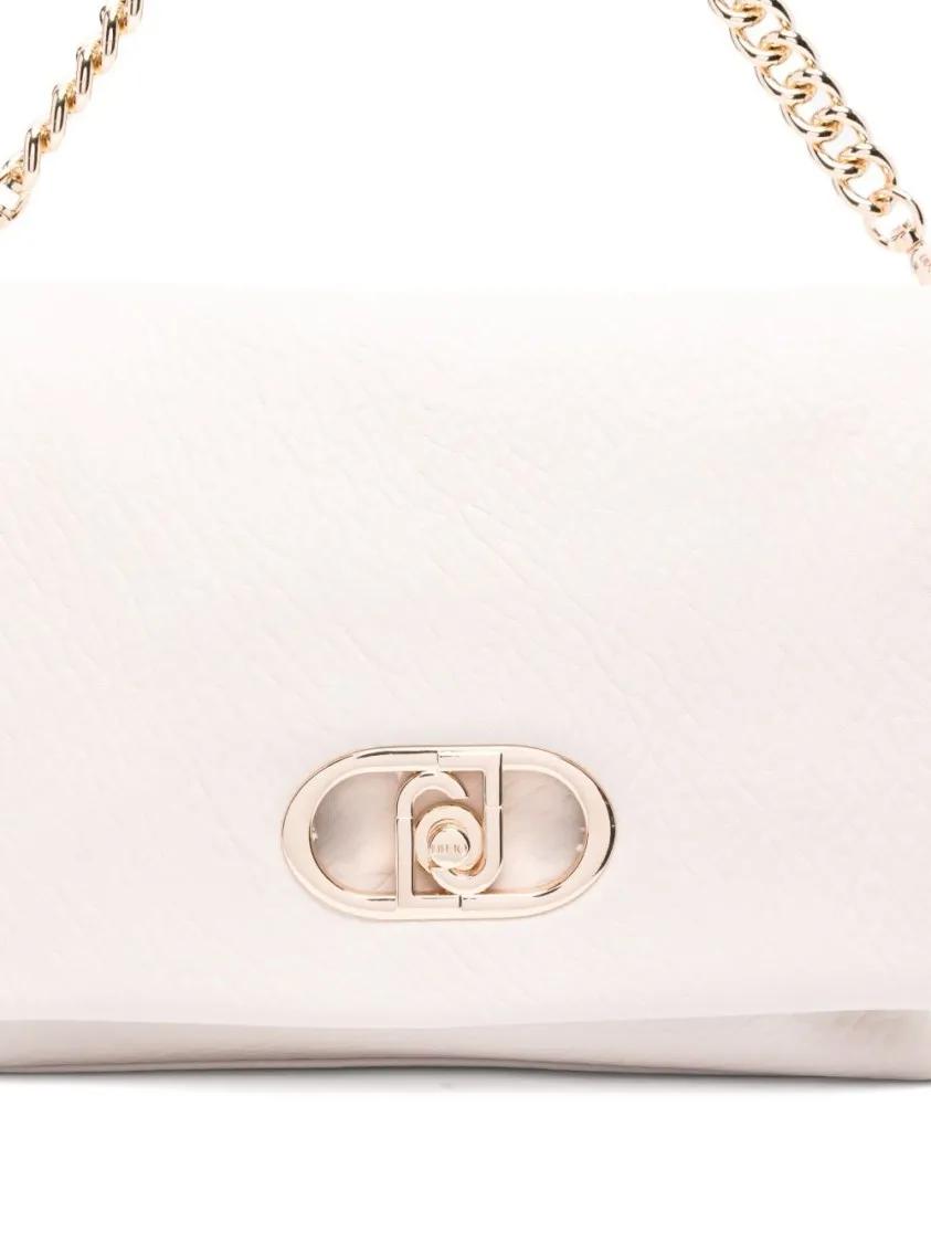 Thumbnail - LIU JO Hobo Bags - Textured Gray Shoulder Bag With Gold Clasp - Gr. unisize - in Weiß - für Damen