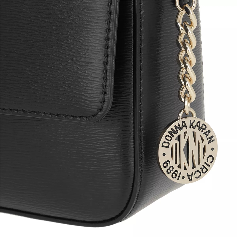 DKNY Crossbody Bag Bryant Md Flap Crossbody Black Gold(Image 6)