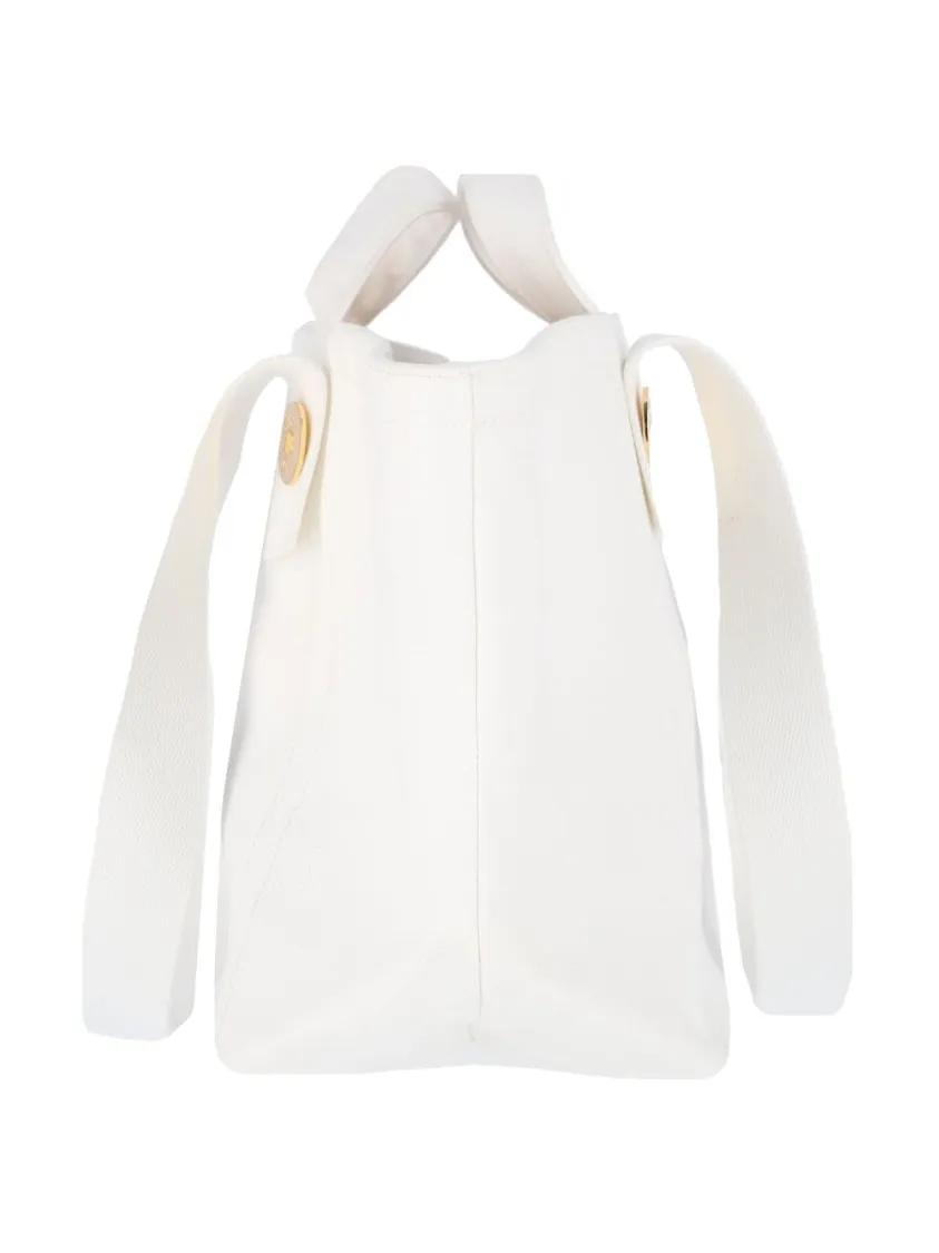 Patou Shoppers & Totes "Tropicalia" Large Trapeze Tote Bag White in wit
