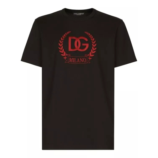 Dolce&Gabbana Black Logo Print T-Shirt Black T-shirts