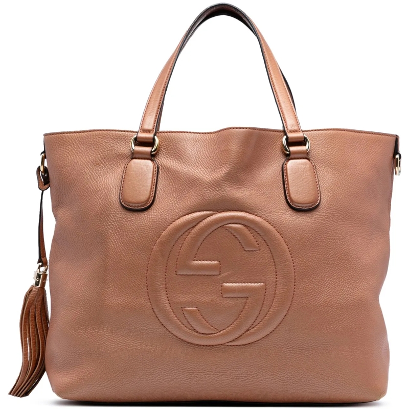 Gucci Sac à bandoulière Large Leather Soho Working Tote braun