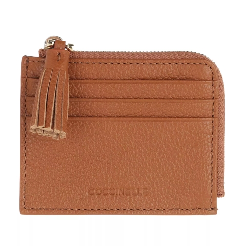 Coccinelle Tassel Wallet Leather  Caramel Portemonnaie mit Zip-Around-Reißverschluss